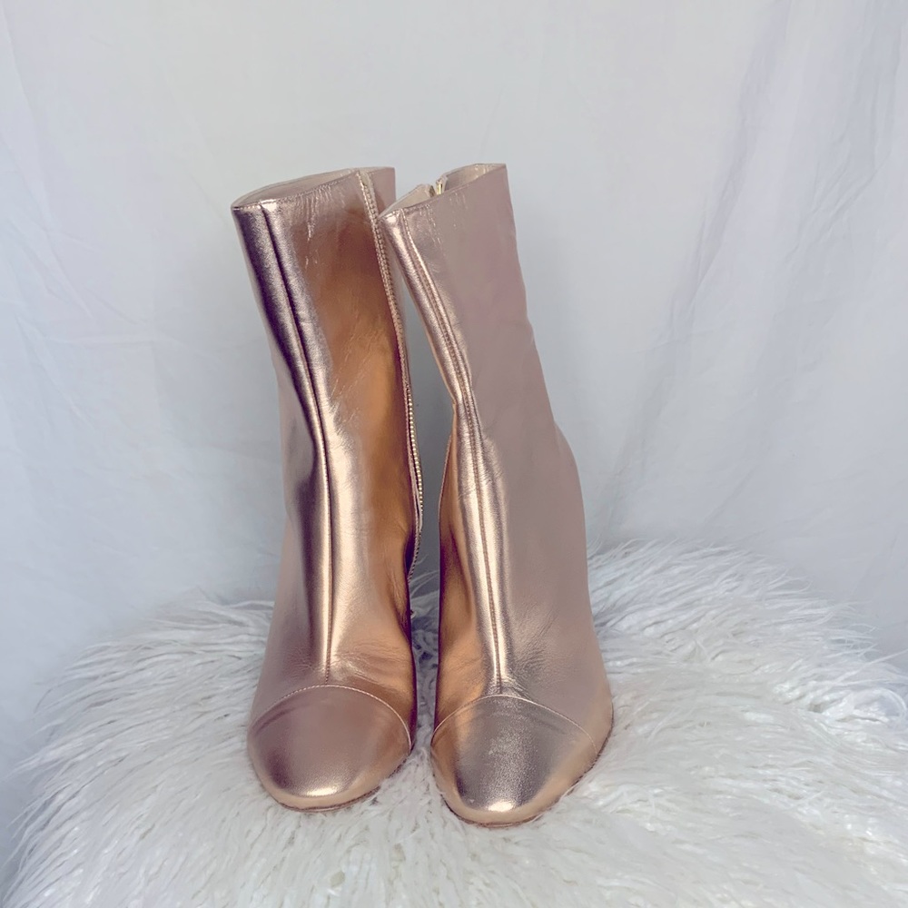 Brother Vellies Rose Gold Chunky Heel Boot